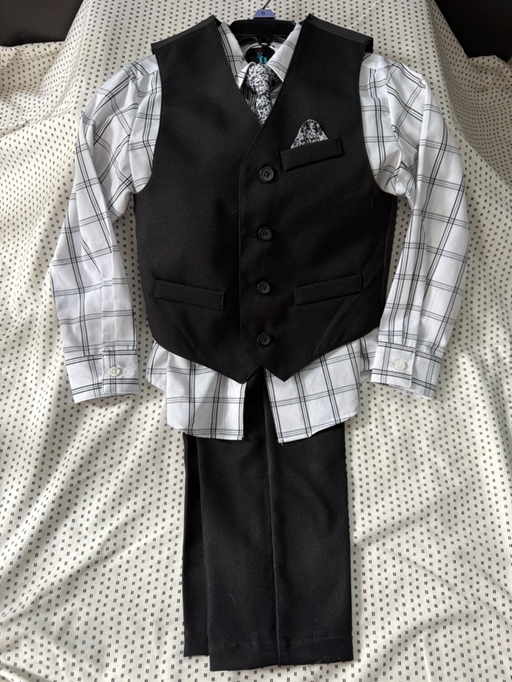 Boys Black Dress Vest & Pants Set - Classic Formalwear